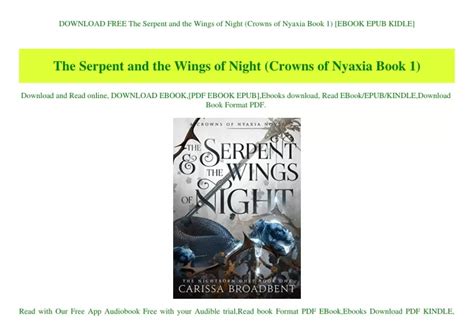 Serpent and the Wings of Night. . The serpent and the wings of night download pdf free